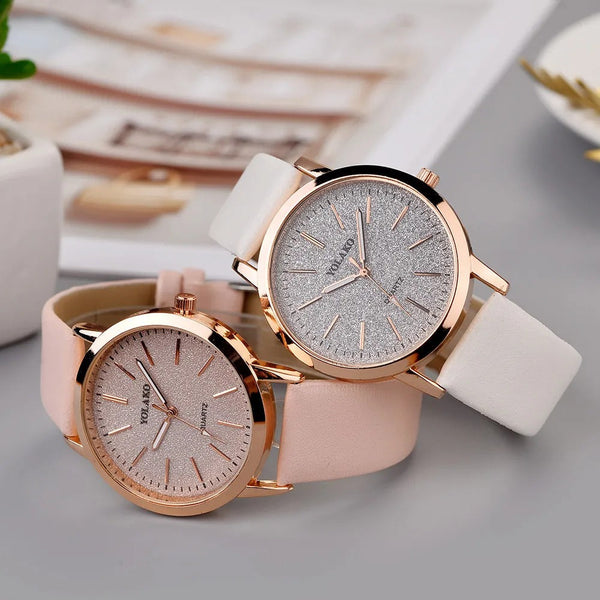 Relógio de Couro Feminino Quartz