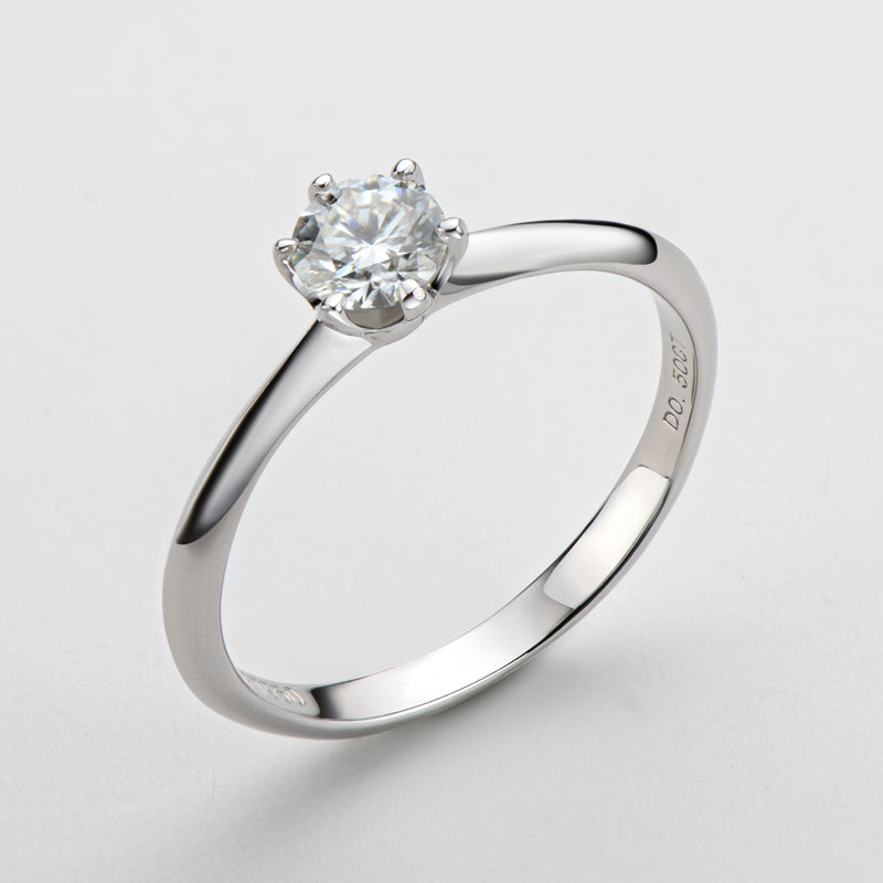 Anel de Prata Esterlina 925 Com Moissanite